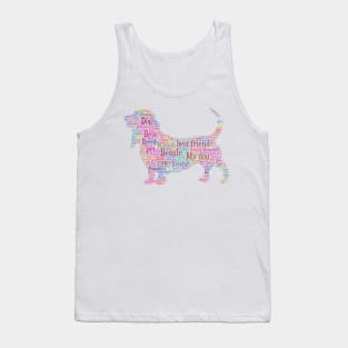 Dog Beagle Animal Pet Text Word Cloud Tank Top